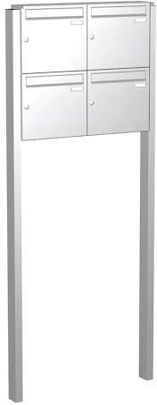 Briefkastenanlage | KNOBLOCH | Freistehend zum Einbetonieren | Edelstahl | 4-Fach | senkrechte Kästen