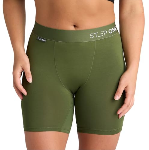 STEP ONE Womens Boxers - Moisture Wicking, Chafe-Reducing Underwear - Black
