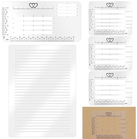 5 Stück Zeilenschablone Schablone Linierte Tagebuch Geradlinige Schablonen Umschläge Linie Stencil Führungslinien Linien mit Maßstab Strichzeichnungen für Kartenpapier Journalbeschriftung Schreiben