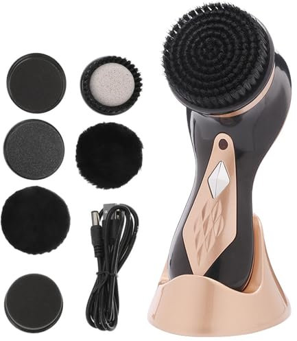 Wasd3Pods Cireuse à Chaussures électrique, 1800 Mah/Alimentée par USB, avec 7 Têtes De Brosse, Kit d'entretien du Cuir Portable pour Chaussures en Cuir, Canapés Et Autres Produits en Cuir
