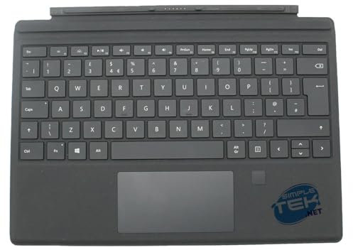 SIMPLETEK - Tastiera Magnetica wireless 1755- Compatibile con Surface Pro 3 4 5 6 | Layout QWERTY inglese (UK) | Con lettore imponte digitali(Ricondizionato)
