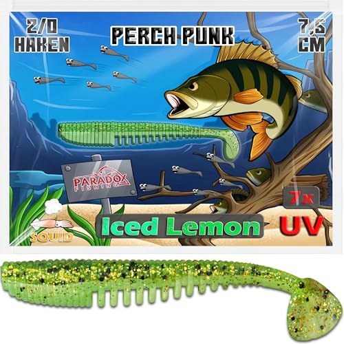 Paradox Fishing Gummifische 7,5cm 10cm 13cm - Zanderköder Gummifisch Zander Köder Gummifische Set Barschköder Barsch Köder - perfekt für Barsch und Zander