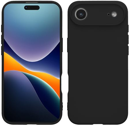 kwmobile Hülle kompatibel mit Apple iPhone Air Hülle - weiches TPU Silikon Case - Cover geeignet für kabelloses Laden - Schwarz matt