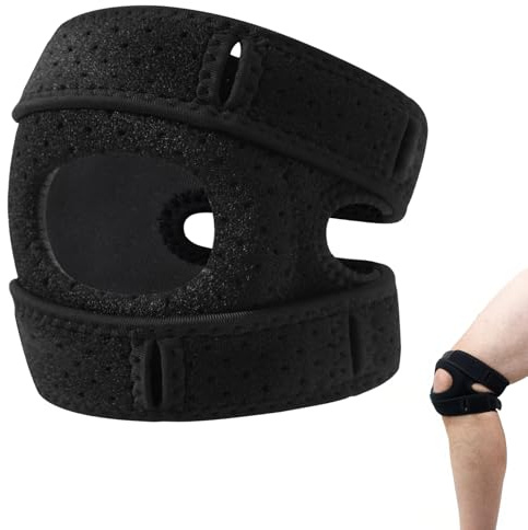 Ekukeon Rodillera Estabilizadora de Rótula, Rodillera con Almohadilla de Gel para Rótula, Rodillera Rotuliana Ajustable Deportivas para Deportes, Fitness y Alivio del dolor Articular -Negro