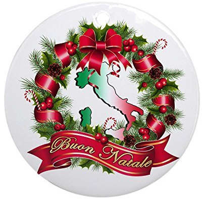 Buon Natale Andenken Weihnachten Hängende Porzellan Dekorationen Weihnachtsbaumschmuck Für Fenster Zuhause Auto 7.3Cm