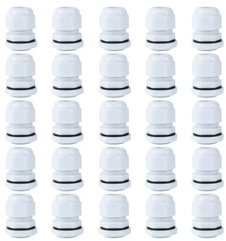 LiangSanXin 25 Stück M20 Kabelverschraubung IP68 Nylon | Kabelverschraubungen M20,wasserdichte Cable Glands Kabeldurchführung für Garten Outdoor Schaltkasten Abzweigkasten