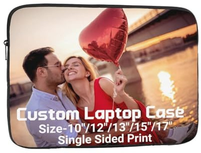 Benutzerdefinierte Laptop-Hülle Schutzhülle mit Ihrem Logo Fototext, personalisierte Tasche Cover für 10/12/13/15/17 Zoll Laptops, einseitiger Druck, ideal für Büro, Reisen, Schule