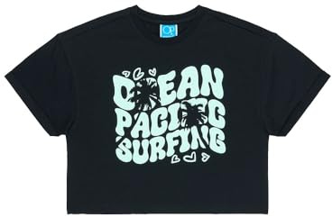 Ocean Pacific Frauen T-Shirt Cropped Punta MITA S, Black/Light Blue