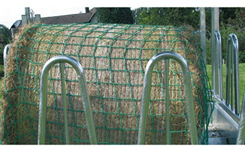 Kerbl Futtersparnetz (Netz für Heuballen, Größe 3,6x2,4 m, Maschenweite 100x100 mm, Heunetz für Futterraufen, Farbe grün) 291261