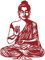 Samunshi® Wandtattoo Buddha Wandsticker 37 x 50cm dunkelrot