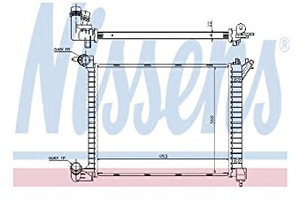 NISSENS Kühler Motorkühlung Kühler Wasserkühler Motorkühler Netzbreite 366mm Netzlänge 453mm Netztiefe 22mm 69704A