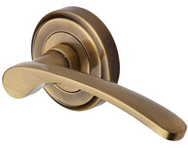 Sophia Round Rose Door Handle (Set of 2) Finish: Antique Brass
