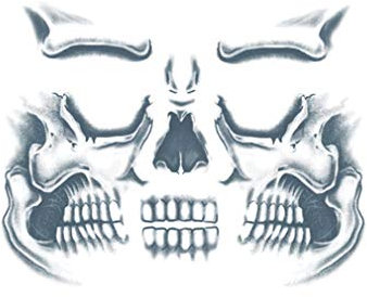 Horror-Shop Totenkopf Gesicht-Tattoo als Halloween Make-Up Effekt