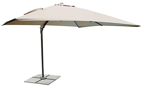 Sombrilla Mercurio, 2 x 3 palos laterales de aluminio orientables, de exterior, para jardín