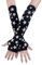 JISEN Women Punk Winter Arm Warmer Knitted Stretchy Soft Fingerless Gloves A-Stars Pattern