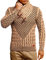 Leif Nelson Herren Strickpullover Braun mit Schalkragen/Hochwertiger Winterpullover in Regular Fit, ideal für Casual und Business, Langarm Größe M