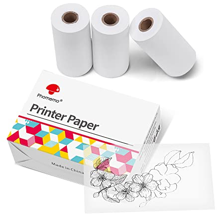 Phomemo M02 Thermopapier Transparent 3er-Set Selbstklebendes Druckerpapier für Phomemo M02 M02S M02 Pro M03