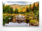 Herbstpanorama Leinwand - Indian Summer, Kanada - als 150x50cm großes XXL Leinwandbild. Wandbild als Hintergrund und Deko für Wohnzimmer & Schlafzimmer. Aufgespannt auf Holzrahmen