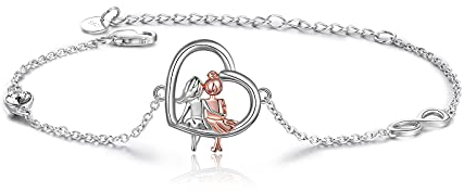 VONALA 925 Sterling Silber Herz Fußkettchen Unendlichkeitszeichen Schwester Schmuck mit Kristall Freundschaft Geschenke für Damen Mädchen