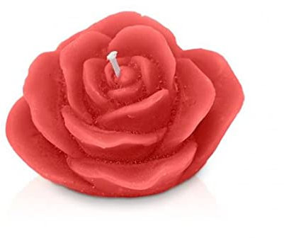 CERERIA PARMA Candela Rosa Piccola Candela Decorativa Cera Rosso Ø11 H7 cm
