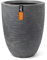Capi Europe - Vase élégant Bas Waste Rib NL - 46x58 - Terrazzo Gris - Ouverture Ø38 - Pot pour Une Utilisation à l'intérieur et à l'extérieur - Incassable - 100% Recyclable - KTGR783