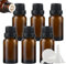 ZEOABSY 6 Stück Leer 15ml Braunglas Flasche mit Tropfmontur Originalitätsverschluss, Tropfflasche Braun mit Schwarz Schraubverschluss Glasflaschen für Ätherisches Öle Essenzen Aromatherapie