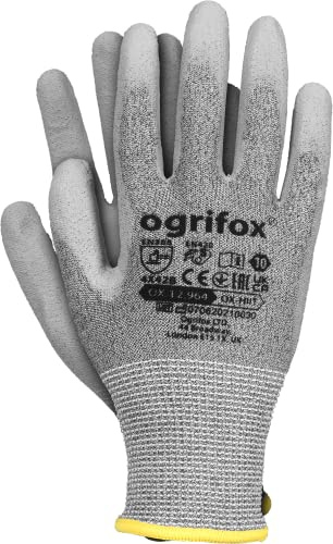 Ogrifox Nylonhandschuhe, Handschuhe, Arbeitshandschuhe Ox.12.964 Hiit, Stahlgrau, 9 Größe, 120 Paar