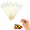 Spldsun 100 Piezas Fiesta Palillos Cóctel, Palillos Cóctel Madera, Bambú Palillos Cóctel, para Cócteles, Frutas, Aperitivos, Familia, Fiesta Cumpleaños (12cm, Blanco)