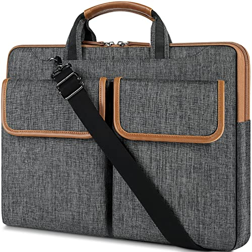 DOMISO 17 Zoll Laptop Tasche Multifunktionale Aktentasche Schultertasche für 17 Laptops/17.3 HP Pavilion 17/MSI GS73VR Stealth PRO/Lenovo/Acer/ASUS,Dunkelgrau
