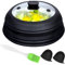 Cubierta de vidrio para microondas, cubierta de vidrio para microondas, tapa protectora plegable con mango de silicona para olla, plato, tazón, 10.5 pulgadas, color negro