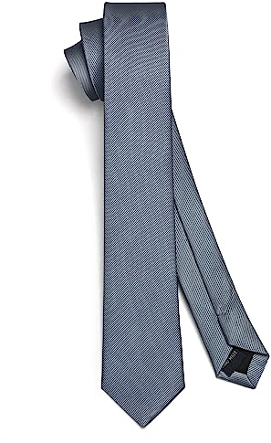 HISDERN Herren Krawatte Dunkelgrau Schmale Einfarbig Seide Krawatten für Herren Klassische Formelle Elegante Schlipse Hochzeit Party Business Krawatte 6cm