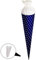 Schultüte/Rohling - blau - Sterne weiß - einfarbig bunt - 15 cm - rund - mit Filzabschluß - Zuckertüte - mit/ohne Kunststoff Spitze - kompatibel mit g..