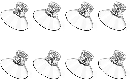 8 PCS Ventosas de Plástico Transparente Ventosas para Ventana de Vidrio de 25 mm con Tuerca Moleteada Ventosas con Tuerca para Luces Vidrio Ventana de Coche Mesa Estante de Ducha Soporte de Ventosa