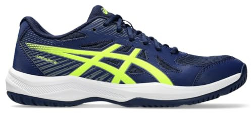 ASICS Men's Upcourt 6 Volleyball Shoes, Blue Expanse/Safety Yellow, 10.5 UK