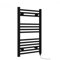 Valdern Scaldasalviette elettrico nero opaco, 400 mm (larghezza) x 700 mm (altezza) – 150 W – scaldasalviette elettrico preriempito nero per bagno