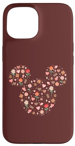 Hülle für iPhone 15 Disney Mickey Mouse Icon Fill mit Pralinen, Blumen, Herzen, Liebe