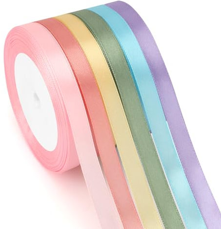 Geschenkband 6 Farben Satinband Bunt 10mm×23m Schleifenband Seidenband Stoffband Geschenkbänder Für DIY Handwerk Ribbon Dekoband Zum Basteln Geschenkverpackung Geburtstag Blumenstrauß Party Deko