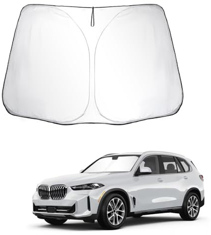 SKTU Parasol para Coche Compatible con BMW X5 F15 G05 X6 F16 G06 X7 G07 Parasoles Coche Delantero Plegable con Protección UV