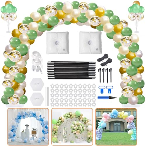 Ballon Bogen Set,2.7x3M Ballonbogen Gestell mit Fuß,Tisch Luftballon Bogen,Ballon Girlande,Hochzeitsbogen,Einstellbare Luftballon Bogen mit Ständer