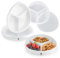 WENLISELL 4 Pack Plastic Serving Trays for Parties, 3 Compartment Serving Platters with Lids, Reusable Divided Serving Plates, Compartment Trays for Fruit, Salads, Candy, Snacks