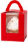 Gcardist Red Cupcake Boxes Individual Cupcake Holders Disposable 25pcs Single Cupcake Boxes with Window 9.3x9.3x11.4cm Cupcake Containers (3.7x3.7x4.5 inch)