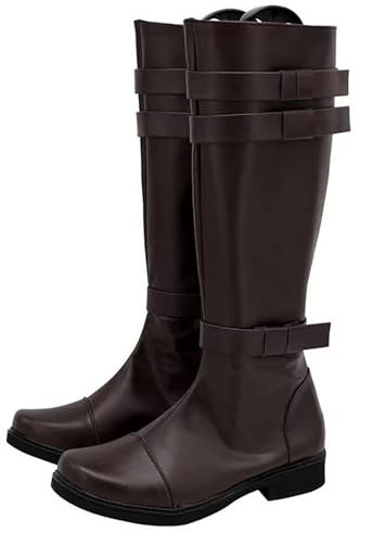 Stivali da uomo in pelle, alti, da cavaliere, da uomo, in pelle, con tacco, per il tempo libero, per il tempo libero, scarpe da uomo, tinta unita, antiscivolo, marrone, 39 EU