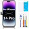 TBUSKEJIE Ersatzset für iPhone 14 Pro Full FHD LCD Display 3D Touch Digitizer mit Reparaturwerkzeug für Modell A2650 A2889 A2890 A2891 A2892 Schwarz 6,1 Zoll