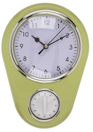 THE REPLICANT Horloge Murale Vintage avec Minuteur - 4 Couleurs Disponibles (Vert)
