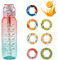 Air Bottiglia d'acqua 1000ml Sport Air Borraccia con 7 Cialde Aromatiche, Senza BPA Borracce Tritan Cialde Aromi Frutta Profumate Borraccia Prova di Perdite Tazza d'acqua con Cannuccia (Rosa)