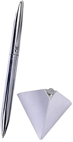 DIYEAH Stylo Magnétique Argenté À Base Flottante Gadget De Bureau Pour Hommes