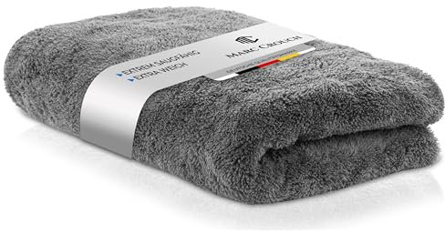 Marc Crouch® - 2er Set Premium 550 GSM XL Mikrofasertuch 70x90 cm zur professionellen Autopflege - Extra große & weiche Mikrofasertücher ideal als Poliertuch für Autolack mit hoher Saugfähigkeit