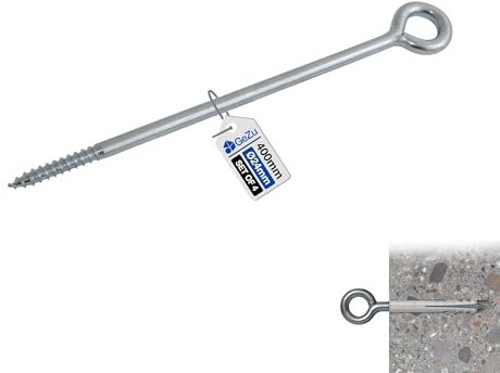 GeZu Impex Eye Bolt 350 mm Set of 4 | Galvanised Eye screws hooks heavy duty screw in
