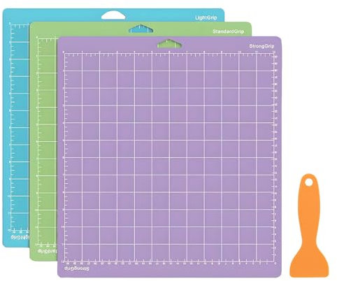 3er Set Schneidematte Cricut, 30,5x30,5 cm, Zubehör für Cricut Maker 3/Explore 3/Air 2/Air/One, Mehrfarbig (Blau, Grün, Lila), Rutschfest & Selbstklebend Schneidematten für Kunst, Basteln & Quilten