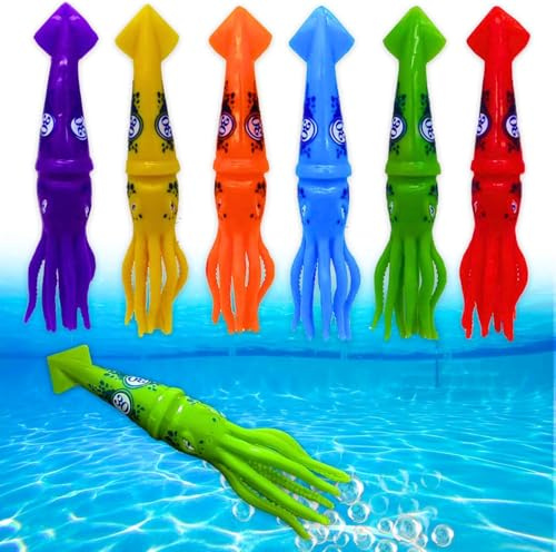 DIELOVEHUA 6 Stück Tauchspielzeug, Tauchspielzeug für Kinder, Tauchen Spielzeug, Wasserspielzeug Kinder, Pool Spielzeug Tauchringe, Pool Tauchspielzeugs für Jungs Mädchen Kinders